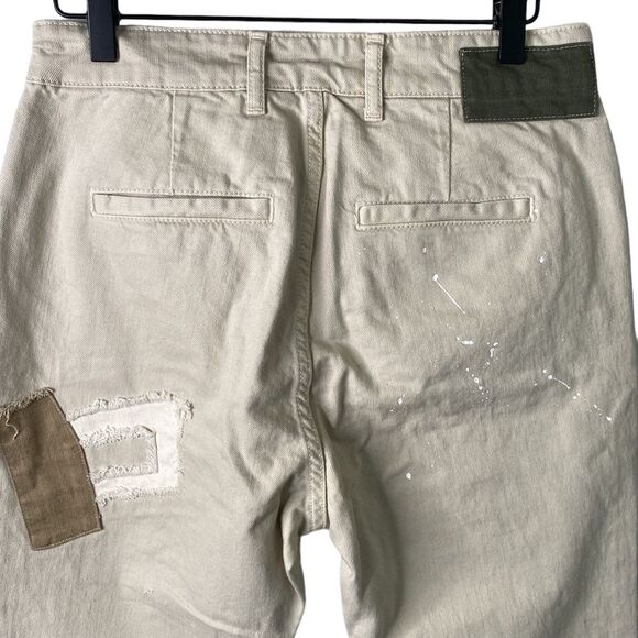 SER.O.YA Crew Pant in Cario Patch Organic Cotton Button Fly High Rise Banded Hem - Picture 7 of 16